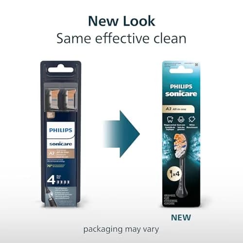 Philips Sonicare A3 All-in-One Brush Heads, 4-Pack (1 Year Supply) | 2000% More Plaque Removal thumbnail 2