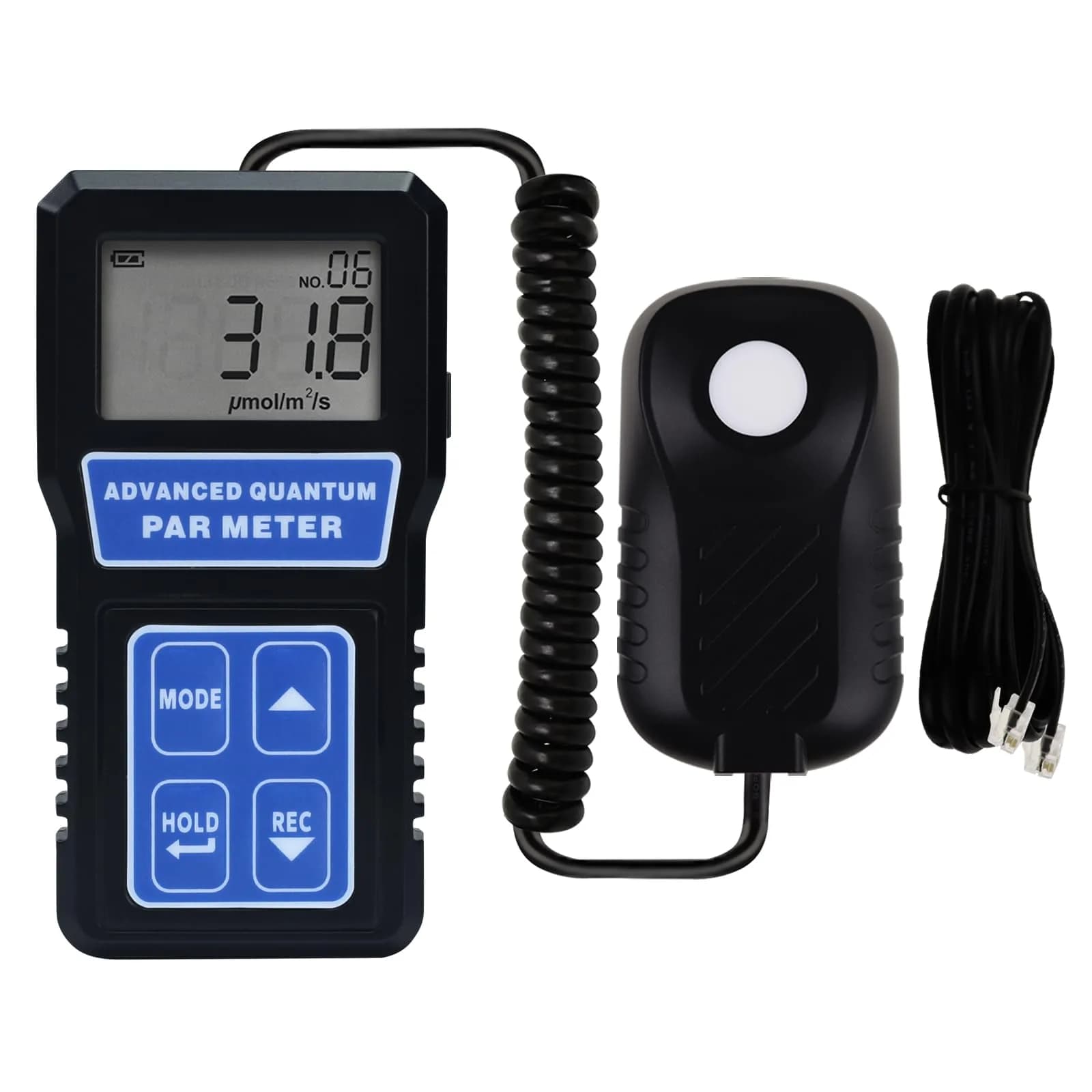 Landtek PAR Meter Quantum Par Meter for LED Grow Lights 400-700nm | Data Logging & Calibration (110-130 words) — PAR Meter with Split Sensor