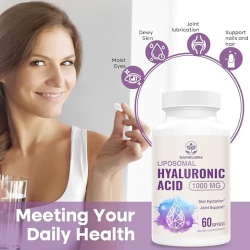 Sambugra Liposomal Hyaluronic Acid 1000mg | Supports Skin & Bones, 180 Capsules (Pack of 3) thumbnail 5