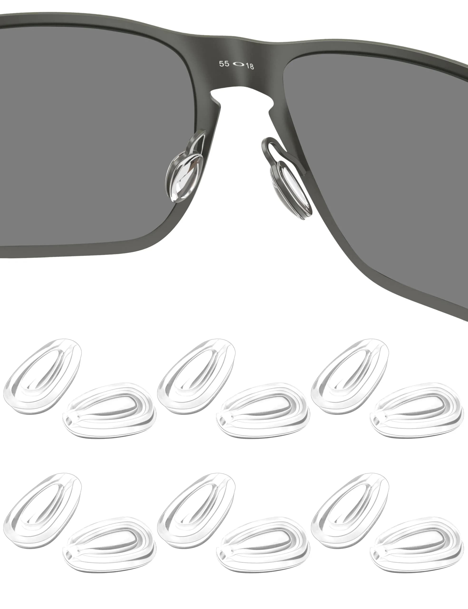 HILEEN Clear Replacement Nose Pads for Oakley Eyeglasses | 6 Pairs (13mm x 8mm)