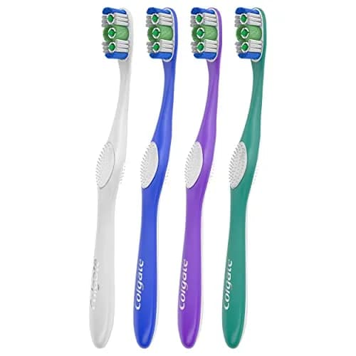 Colgate 360 Adult Toothbrush, Medium (4) Pack | Battery Powered, Red thumbnail 2