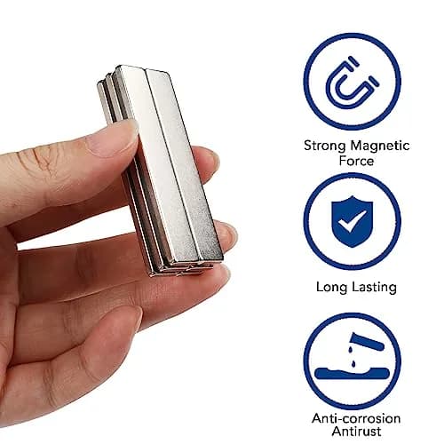 TRYMAG Strong Neodymium Bar Magnets with Adhesive Backing 60x10x3mm (25 Pack) | 18 lb Pull Force Utility Magnets thumbnail 4