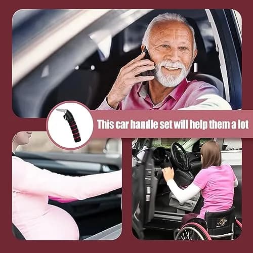 KOUNATSURI Car Door Handle for Elderly Red | 163g (5.75oz) Assist Support Bar thumbnail 7