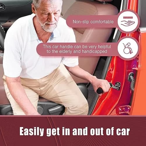 KOUNATSURI Car Door Handle for Elderly Red | 163g (5.75oz) Assist Support Bar thumbnail 2