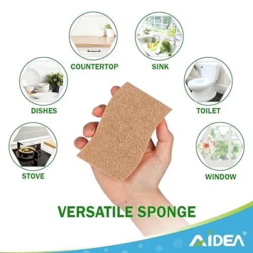 AIDEA Natural Cellulose & Sisal Sponges 12-Pack | Gentle, Non-Scratch Cleaning for Cookware & Surfaces thumbnail 5