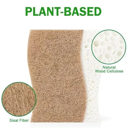 AIDEA Natural Cellulose & Sisal Sponges 12-Pack | Gentle, Non-Scratch Cleaning for Cookware & Surfaces thumbnail 2