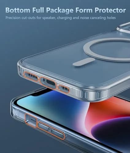 FNTCASE Clear Magnetic Case for iPhone 13/14 (6.1 Inch) | Military Grade Drop Protection with Screen Protector thumbnail 6