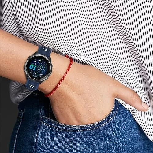 TopPerfekt Silicone Watch Band for Garmin Forerunner 965, 955, 935, 22mm | Navy-White thumbnail 4