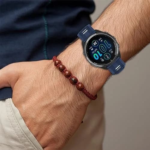 TopPerfekt Silicone Watch Band for Garmin Forerunner 965, 955, 935, 22mm | Navy-White thumbnail 5