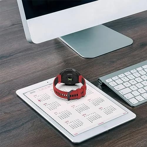 TopPerfekt Silicone Watch Band Compatible with Garmin Forerunner 965/955/935/Descent G1/Instinct/Fenix 6/5 Series 22mm (Red-Black) thumbnail 6