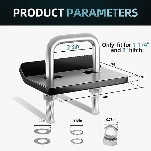 CROSSHIP Hitch Tightener for 1.25" and 2" | Anti Rattle Stabilizer for Stable Towing (70-120c) thumbnail 3