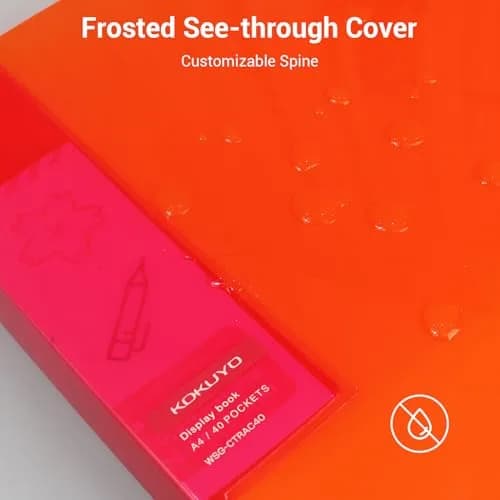 Kokuyo Clear Storage Binder with 40 Plastic Sleeves, A4 (30.7 x 23.2 x 2.6 cm) | Archival-Grade Acid-Free Pockets thumbnail 3