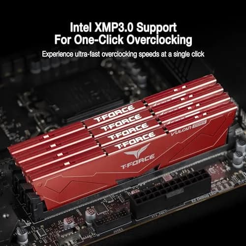 TEAMGROUP T-Force Vulcan DDR5 32GB (2x16GB) 6000MHz CL30 Red | High-Performance Desktop Memory Module thumbnail 3