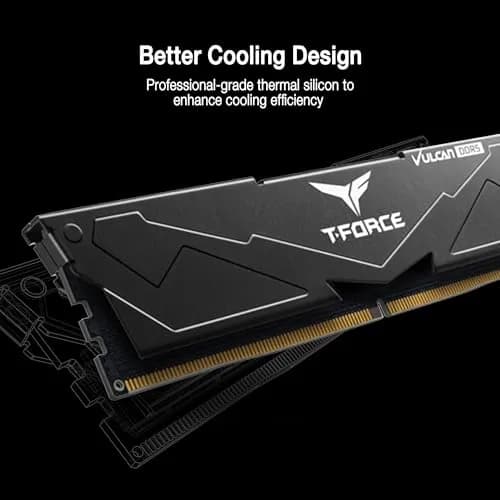 TEAMGROUP T-Force Vulcan DDR5 32GB (2x16GB) 6400MHz CL32 Desktop Memory Module Ram | High-Speed PC5-51200 for Intel 600/700 Series Chipsets thumbnail 4