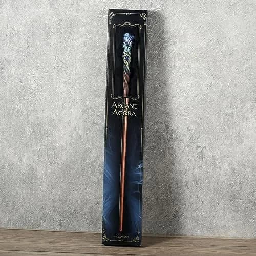 Veronese Design Sapphire Plume Peacock Magic Wand 36 cm (14 1/8 Inch) | Hand-Painted Wizard Prop thumbnail 4