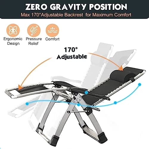 MOPHOTO Zero Gravity Chair Outdoor Padded Lounge Chair Supports up to 200kg thumbnail 5