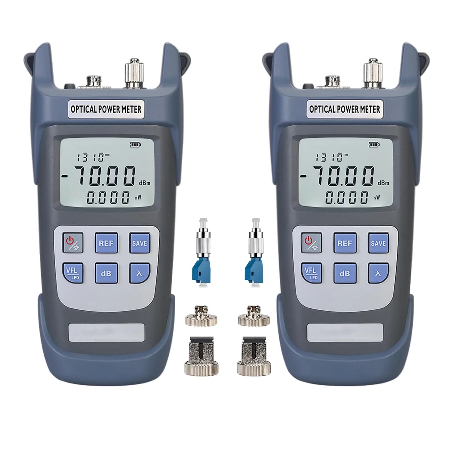 fyboptwu 3-in-1 Fiber Tester OPM+VFL with LED, 2-Pack | Optical Power Meter & Visual Fault Locator