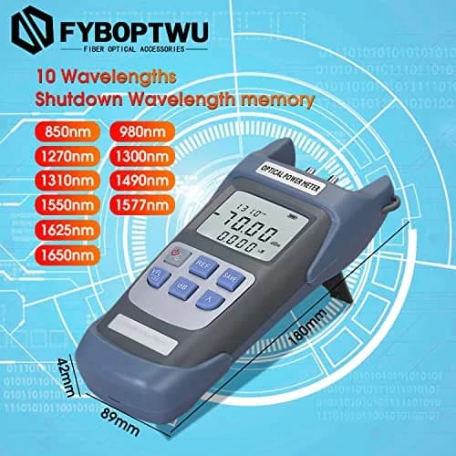 fyboptwu 3-in-1 Fiber Tester OPM+VFL with LED, 2-Pack | Optical Power Meter & Visual Fault Locator thumbnail 4