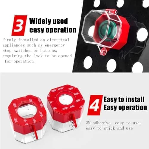 Hdtyyln Emergency Stop Protection Cover 55mm x 55mm x 77mm | Transparent Plastic Safety Cover thumbnail 4