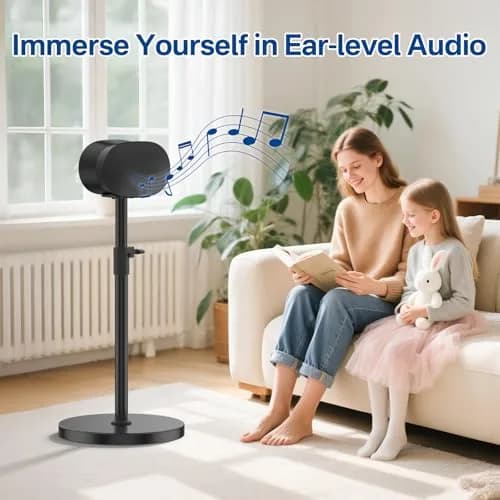 Chunxiao Heavy-Duty Speaker Stand for Sonos Era 300 | Black 1 Pack | 81cm (31.9") to 103cm (40.5") Height Adjustable thumbnail 6