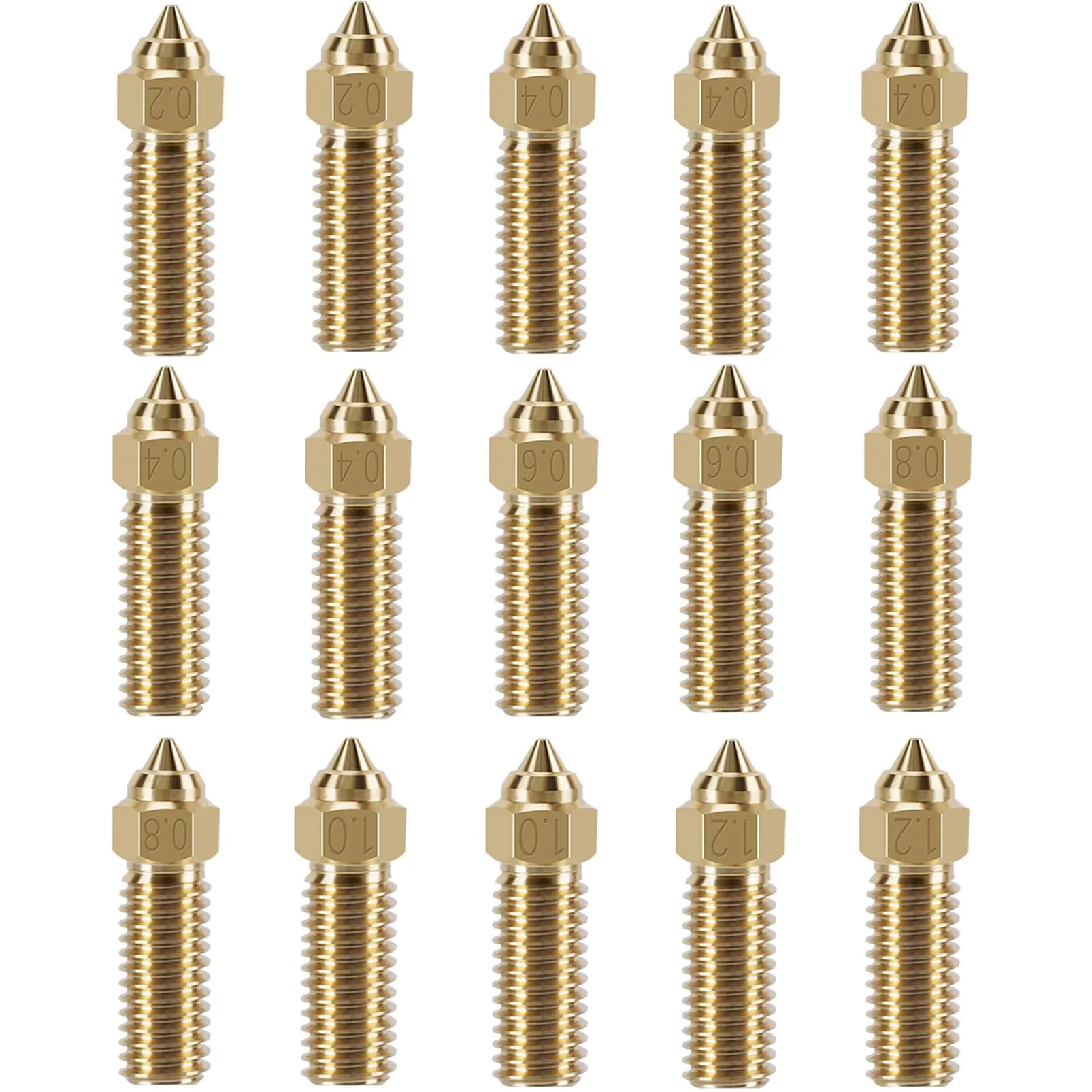 LANKEGU 10PCS Brass Nozzles Kit 0.4mm | High Speed 3D Printer Nozzle for Creality K1, K1 Max, CR-M4 — K1 Brass Multi Size