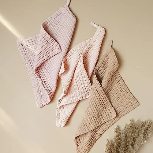 Konssy 7 Pack Muslin Baby Washcloths 28cm x 28cm (11"x11") | Soft Cotton Baby Bath Towels for Newborns thumbnail 3