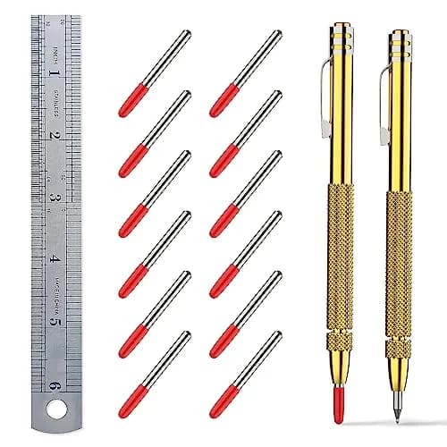 Glieskir 2-Pack Tungsten Carbide Scriber Set with Magnet, Ruler and 12 Tips | Precision Marking Tools for Craftsmen thumbnail 1