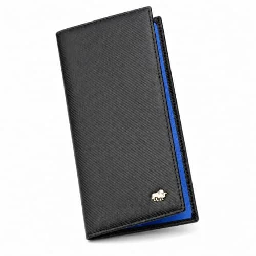 BISON DENIM Men's Long Bifold Wallet with AirTag Holder, RFID Leather, 19 cm (7.5") | Genuine Cowhide Leather thumbnail 1