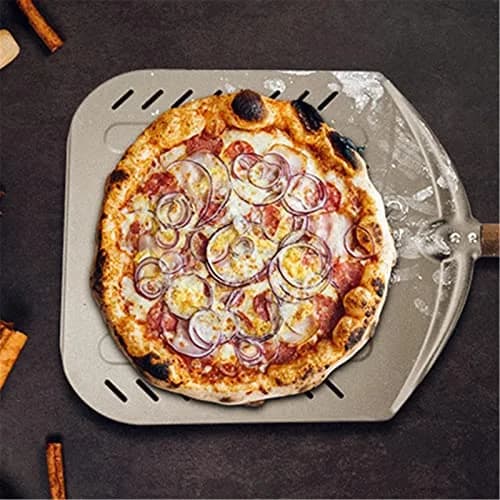 Q Pizza Perforated Pizza Peel 14" x 42" with Detachable Wood Handle & Rolling Pin Function | Lightweight Aluminum, Non-Stick, Oven-Safe thumbnail 9