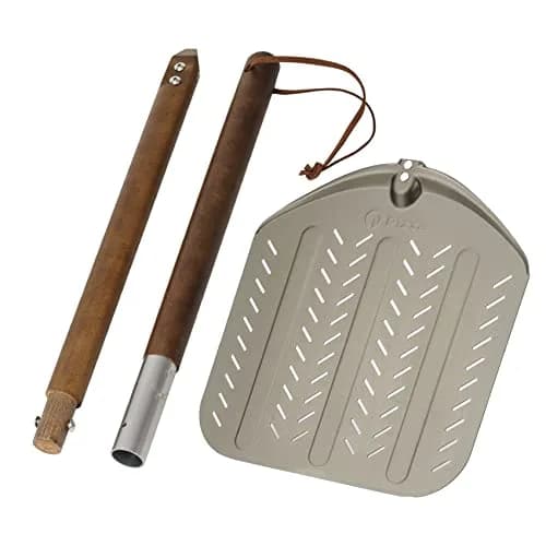 Q Pizza Perforated Pizza Peel 14" x 42" with Detachable Wood Handle & Rolling Pin Function | Lightweight Aluminum, Non-Stick, Oven-Safe thumbnail 2