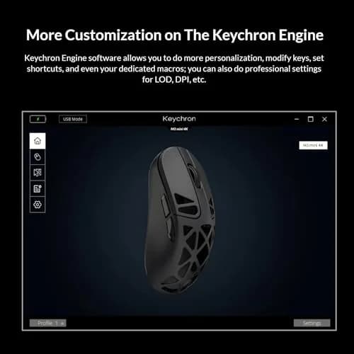 Keychron M3 Mini 4K Wireless Bluetooth 5.1/2.4 GHz/Wired Optical Mouse | Ultra-Lightweight 65g Programmable PixArt 3395 Sensor thumbnail 6
