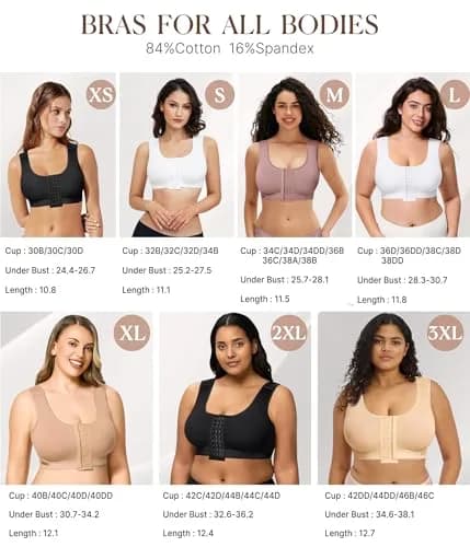 BRABIC Women's Post-Surgery Compression Bra with Front Closure & Adjustable Straps, Medium | Post-Mastectomy Support thumbnail 5