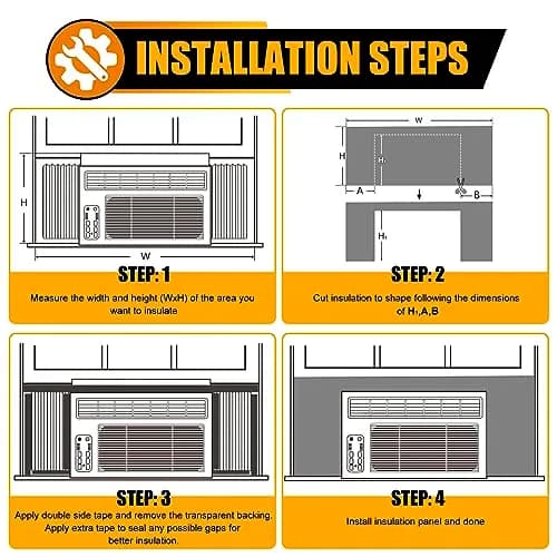 LBG Products Window Air Conditioner Side Panels White Full Surround AC Foam Panel for Indoor Units 39" x 17" | Insulation for All Seasons thumbnail 6