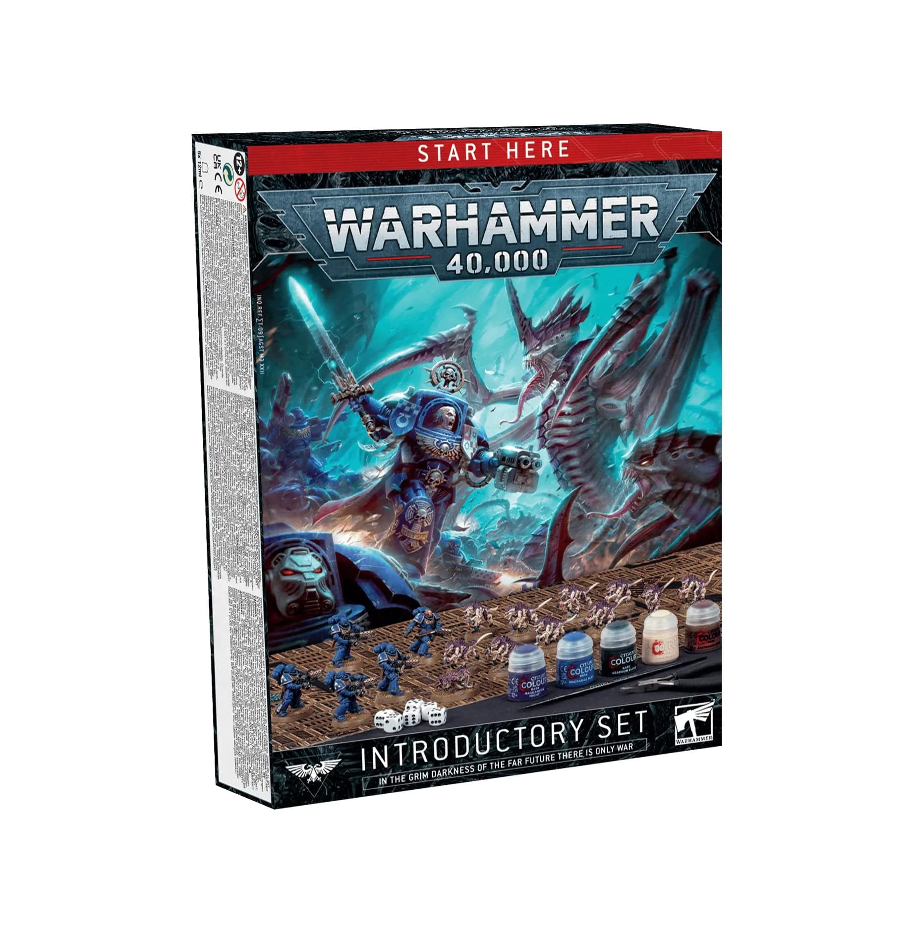 Games Workshop Warhammer 40,000 Introductory Set (10th Edition) | Educational Tabletop Game for Ages 14+ — Abaddon Black, Wraithbone, Balthasar Gold, Naggaroth Night, Macragge Blue