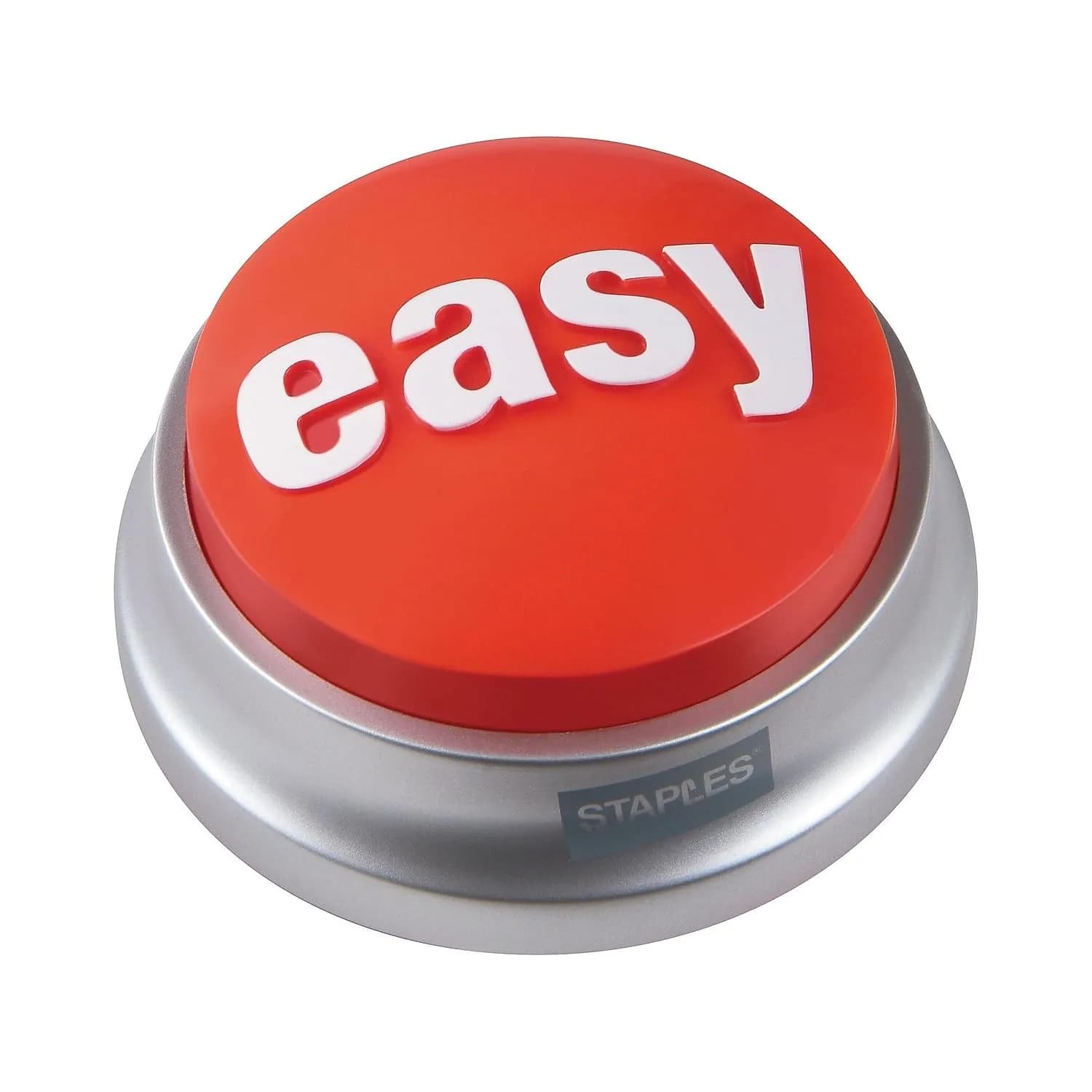 Staples Easy Button, Red & Silver, 3-Pack | Iconic Office Desk Toy for Motivation & Stress Relief - main product image