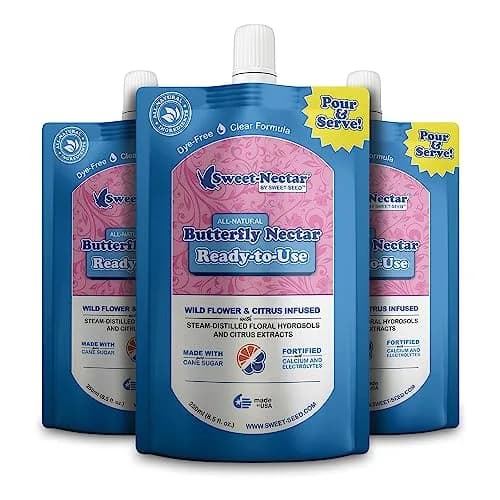 sweet-seed Butterfly Nectar 8oz | Ready to Use for Butterfly Feeders (3-Pack) thumbnail 1