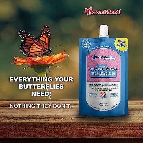 sweet-seed Butterfly Nectar 8oz | Ready to Use for Butterfly Feeders (3-Pack) thumbnail 5