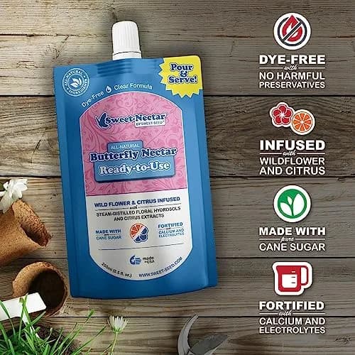 sweet-seed Butterfly Nectar 8oz | Ready to Use for Butterfly Feeders (3-Pack) thumbnail 4