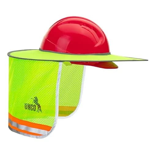 UNCO Industrial Hard Hat Sun Shield Green | Full & Standard Brim Mesh Sunshade with Reflective thumbnail 7