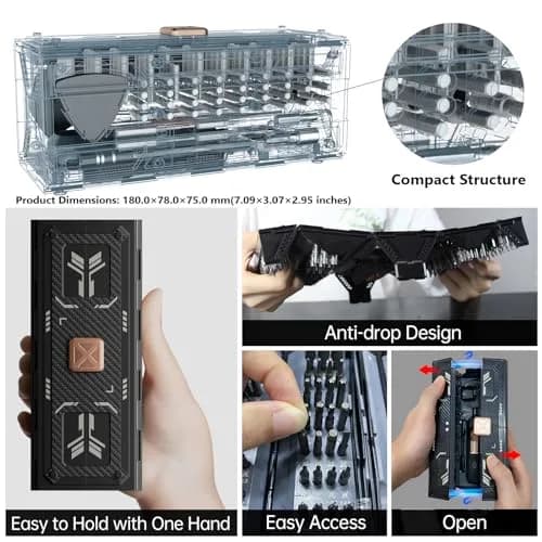 JAKEMY 180 in 1 Precision Screwdriver Set with Home Drill Bits | 0.97 kg (2.14 lb) thumbnail 3