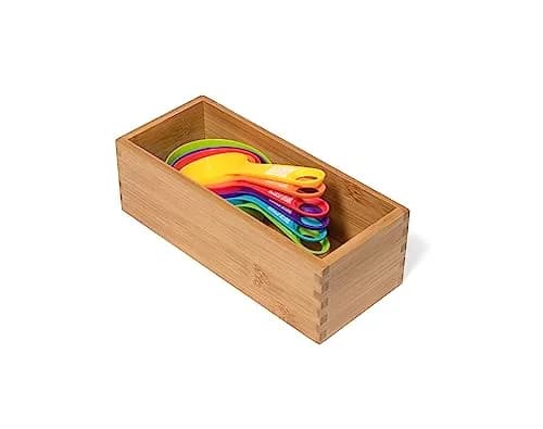 Lipper International Bamboo Wood Utensil Holder Storage Box for Cooking Tools, 4" x 9 1/4" x 3" | Versatile Organizer for Kitchen, Makeup & Office thumbnail 6