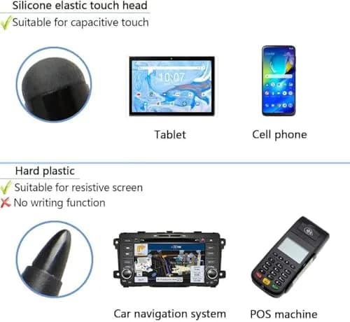 baolaili Universal Stylus Pens for Touch Screens (2-Pack, Black) | Dual Tip for Capacitive & Resistive Screens thumbnail 10
