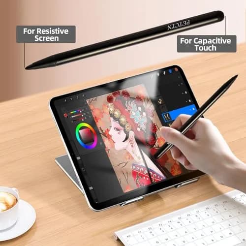 baolaili Universal Stylus Pens for Touch Screens (2-Pack, Black) | Dual Tip for Capacitive & Resistive Screens thumbnail 4