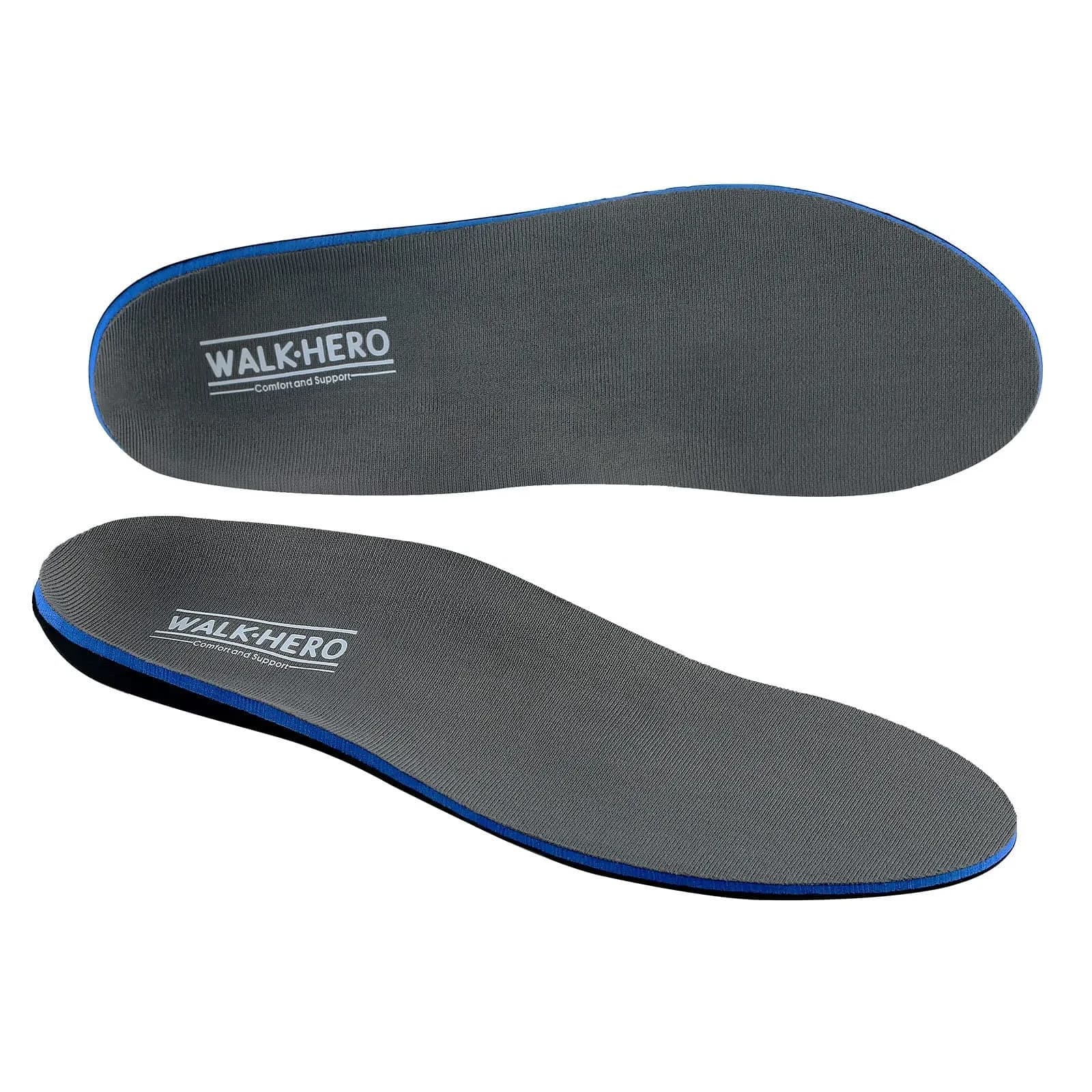 WALK·HERO Arch Support Inserts for Women Men, Relieve Plantar Fasciitis, Gray, 1 Pair | High Arch Orthotics - main product image