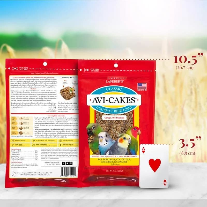 LAFEBER'S Classic Avi-Cakes Pet Bird Food 16 oz (454 g) | Non-GMO & Human-Grade Ingredients for Small Birds thumbnail 12