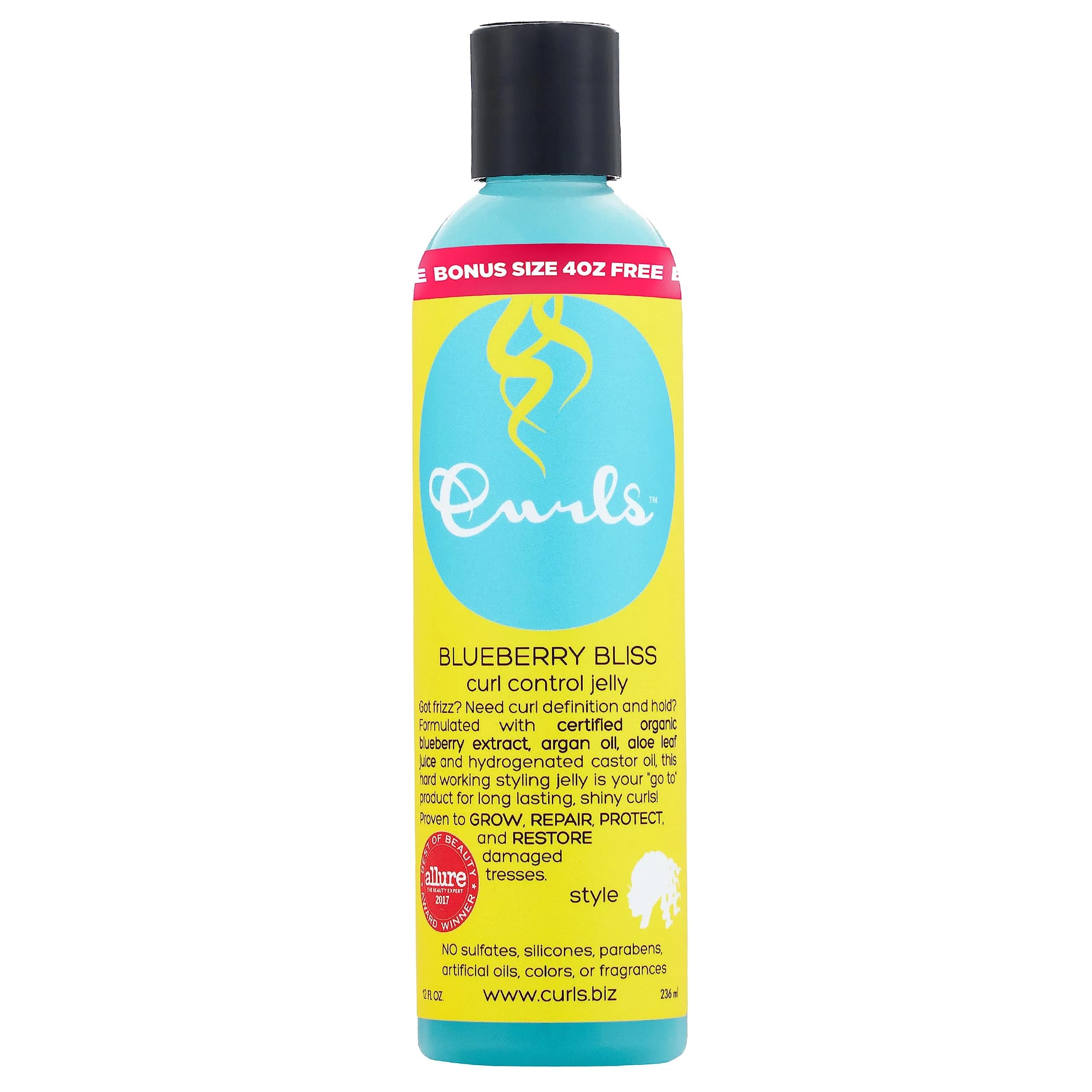 Curls Blueberry Bliss Control Jelly 355ml (12 oz) | Define & Defrizz for Wavy, Curly, Coily Hair — 355ml (12 oz)