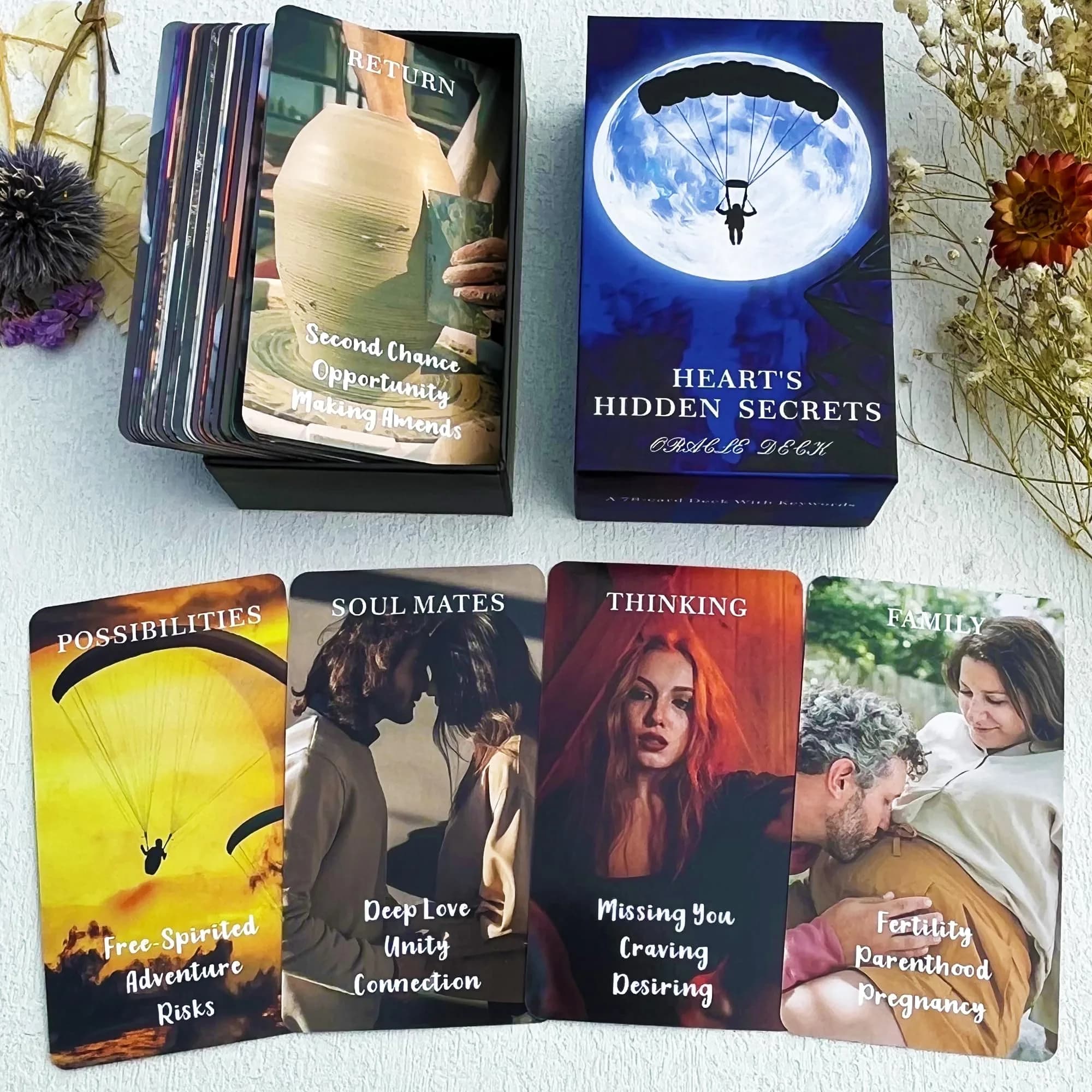 soulme Twin Flame Love Oracle Cards, Hearts Hidden Secrets Oracle Deck, 78 Cards for Beginners | Uncover True Heart Space — Modified Version of Misspellings