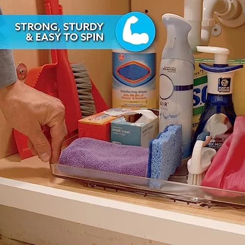 Ontel Smart Spin Rotating Organizer 28.5cm (11.22in) | Clear Acrylic Turntable for Kitchen, Fridge, Pantry thumbnail 6