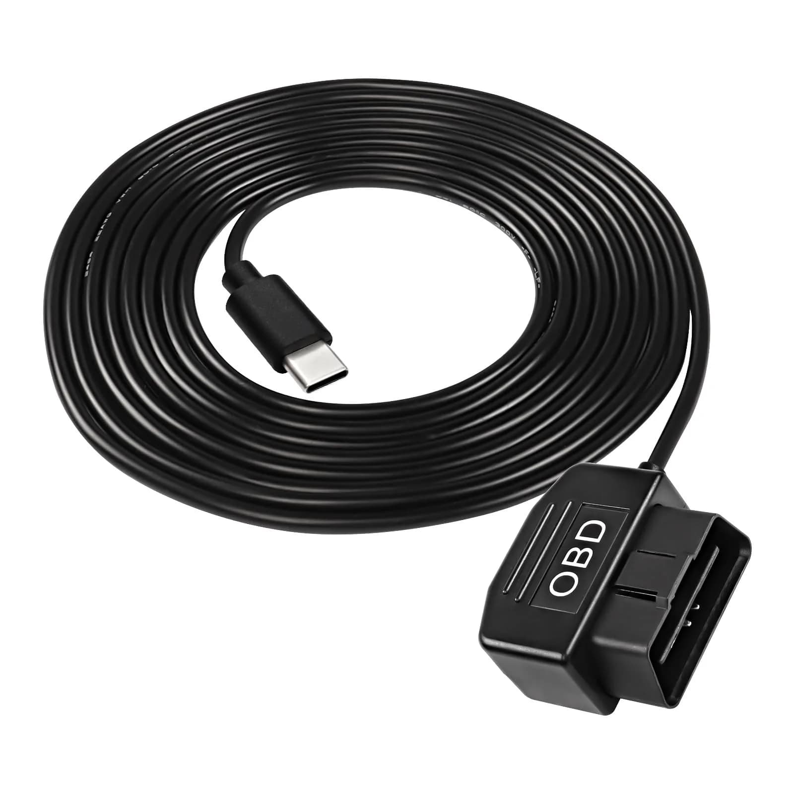 XMSJSIY OBD Power Cable for Dash Camera Type C OBD2 Power Adapter Hardwire | 3.5m, 5V/3A, Low-Voltage Protection - main product image