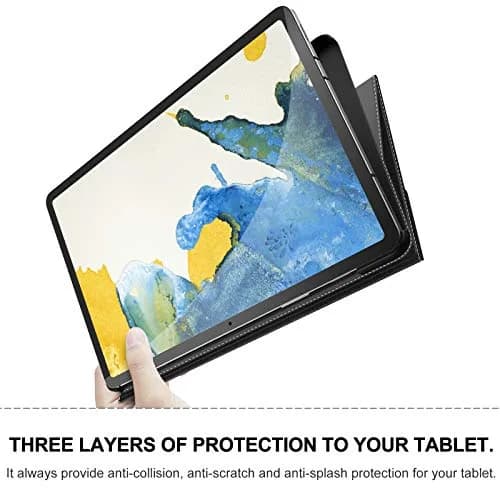 INFILAND Black PU Leather Case for Samsung Galaxy Tab S10 Lite/S10 FE/S9 FE 10.9 Inch & Tab S9 11 Inch with S Pen Holder | Auto Wake/Sleep thumbnail 6